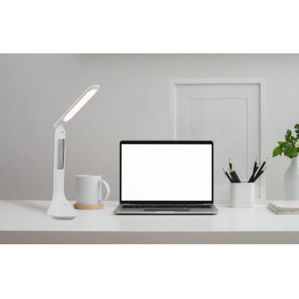 Globo - himmennettävä ladattava LED-pöytälamppu näytöllä 4 W/230 V 2200 mAh valkoinen