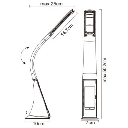 Globo - LED himmennettävä kosketuspöytävalaisin näytöllä LED/6,5W/230V 3000/4500/5800K valkoinen