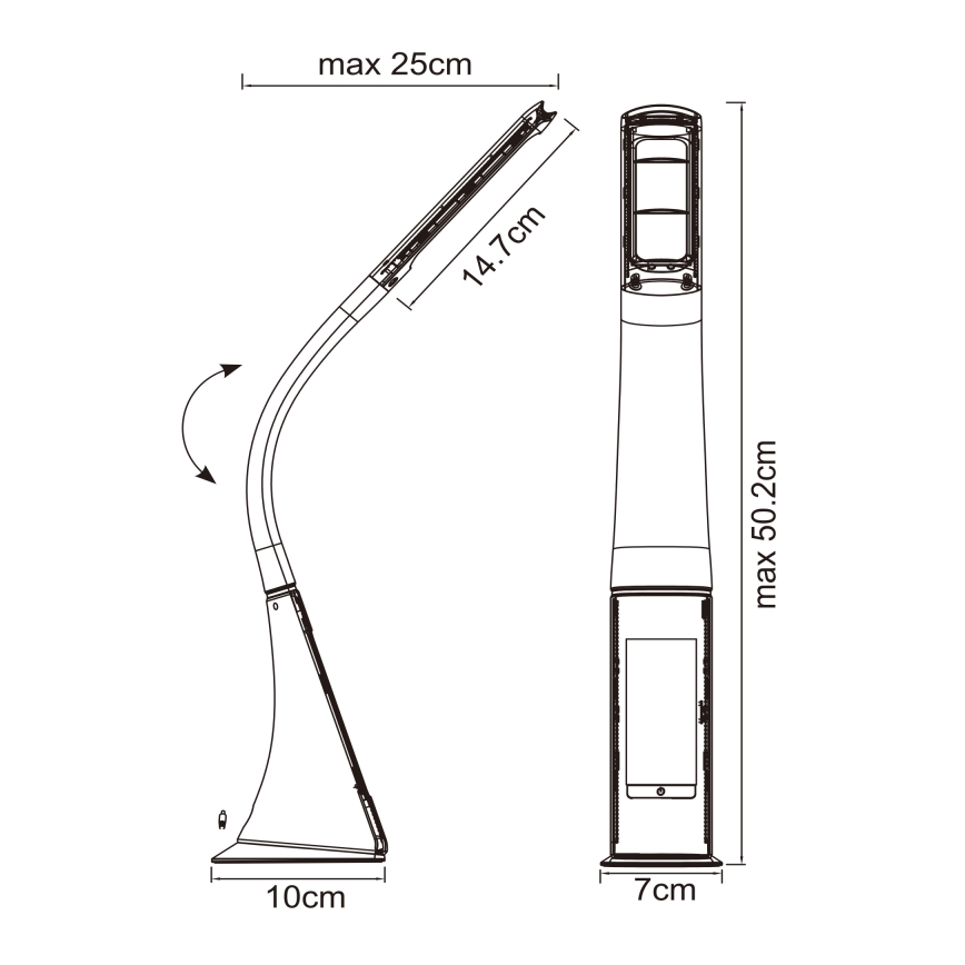Globo - LED himmennettävä kosketuspöytävalaisin näytöllä LED/6,5W/230V 3000/4500/5800K valkoinen