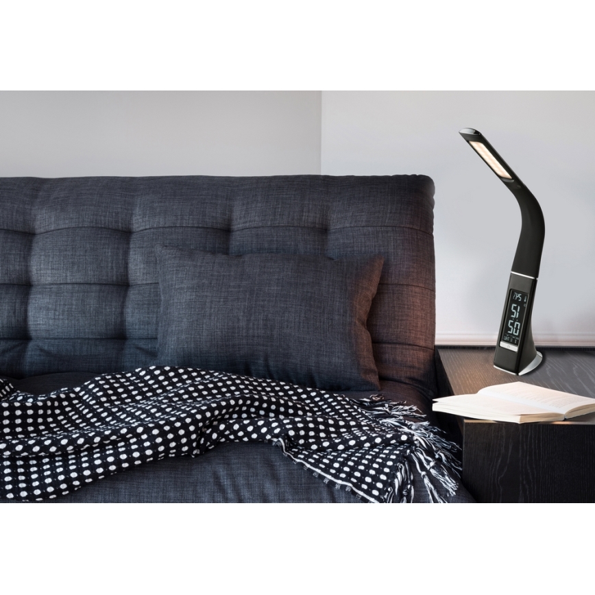 Globo - LED himmennettävä kosketuspöytävalaisin näytöllä LED/6,5W/230V 3000/4500/5800K musta