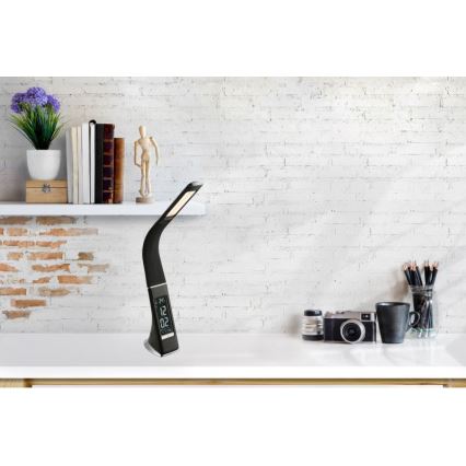 Globo - LED himmennettävä kosketuspöytävalaisin näytöllä LED/6,5W/230V 3000/4500/5800K musta