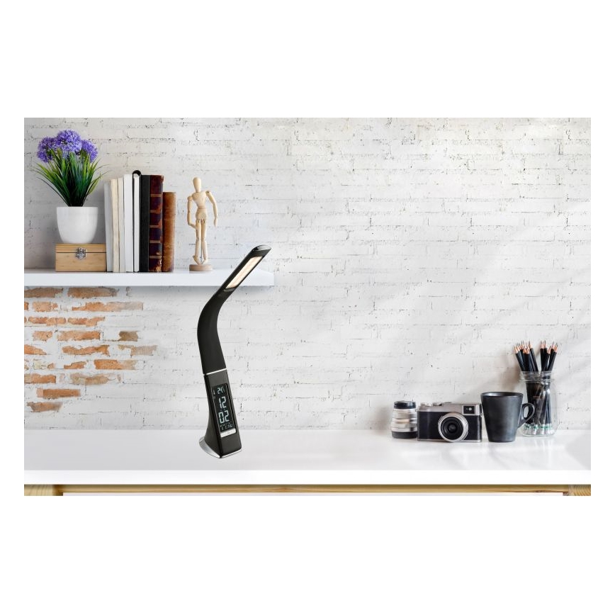 Globo - himmennettävä kosketusohjattu pöytälamppu näytöllä LED/6,5W/230V 3000/4500/5800K musta