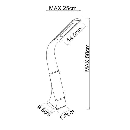 Globo - himmennettävä kosketuskäyttöinen ladattava pöytälamppu LED/5W/5V 2200 mAh
