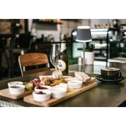 Globo - LED himmennettävä ladattava kosketuspöytävalaisin LED/4,6W/3,7V 3000K 1800mAh harmaa IP54