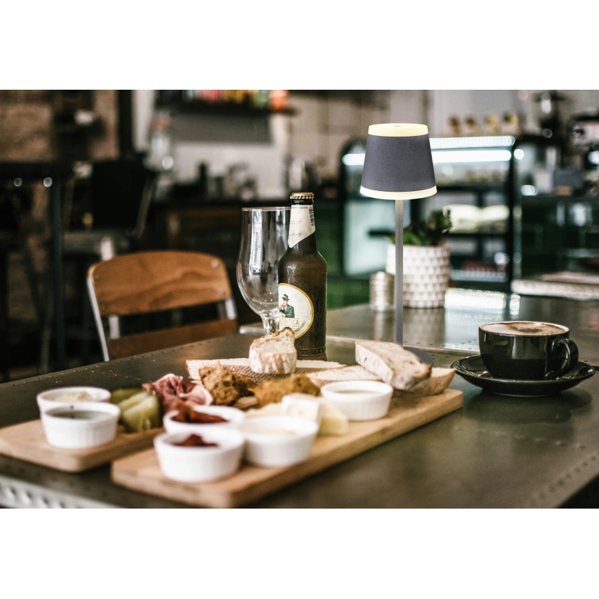 Globo - LED himmennettävä ladattava kosketuspöytävalaisin LED/4,6W/3,7V 3000K 1800mAh harmaa IP54