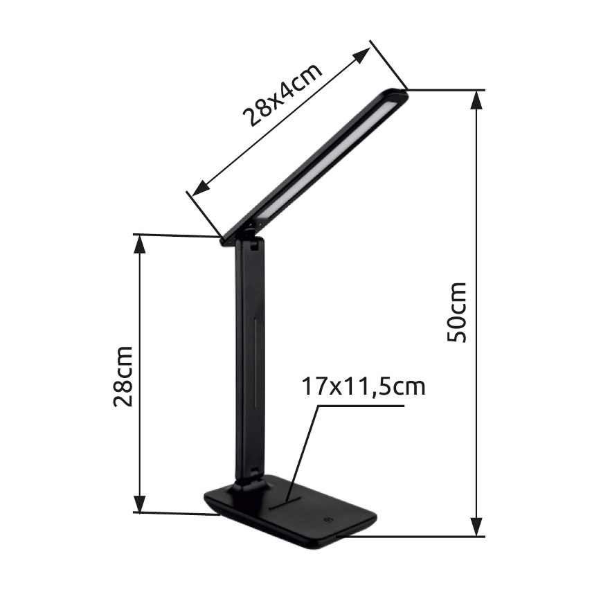 Globo - LED kosketuksella himmennettävä pöytävalaisin LED/5W/230V 2700/4000/6500K musta
