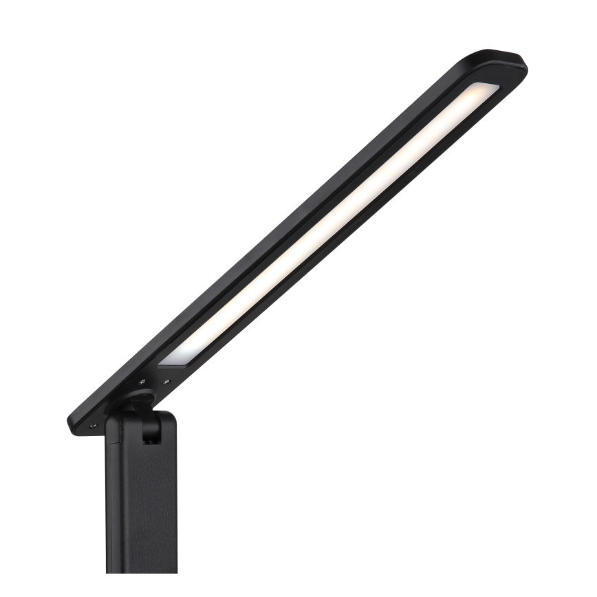 Globo - LED, kosketuksella himmennettävä ladattava pöytälamppu, 4W/5V, 2700/4000/6500K, 1800 mAh, musta