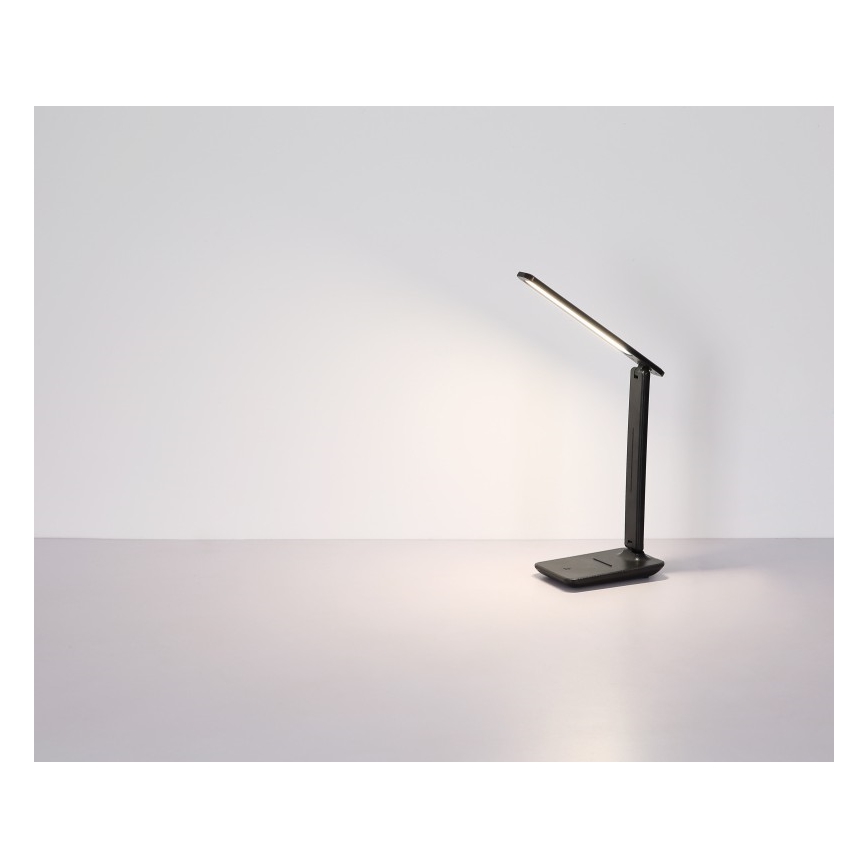 Globo - LED, kosketuksella himmennettävä ladattava pöytälamppu, 4W/5V, 2700/4000/6500K, 1800 mAh, musta