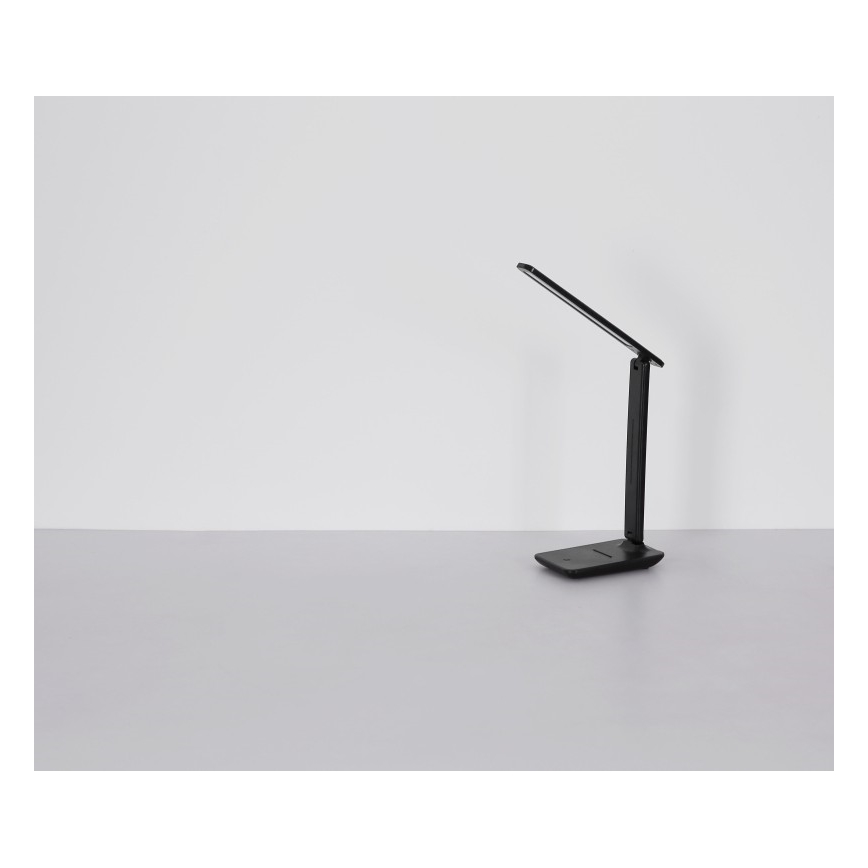 Globo - LED, kosketuksella himmennettävä ladattava pöytälamppu, 4W/5V, 2700/4000/6500K, 1800 mAh, musta