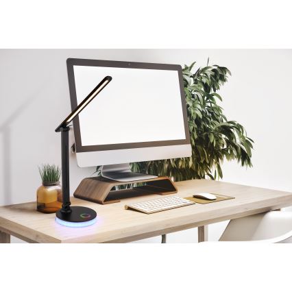 Globo - LED RGBW himmennettävä kosketuspöytävalaisin LED/5W/230V + LED/2W 2700K/4000K/6500K musta