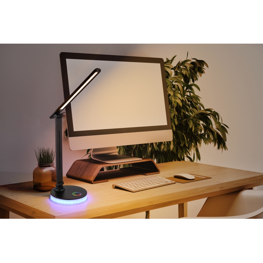 Globo - LED RGBW himmennettävä kosketuspöytävalaisin LED/5W/230V + LED/2W 2700K/4000K/6500K musta