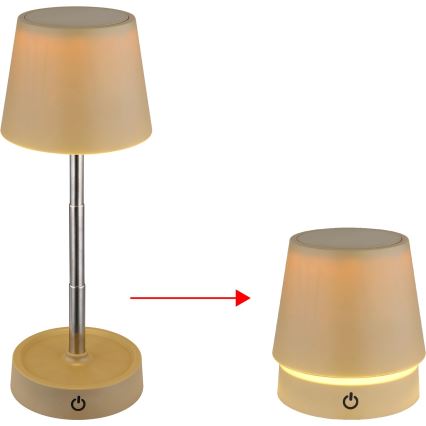 Globo - LED Kosketuksella himmennettävä ladattava pöytälamppu LED/1,2W/3V 1200 mAh