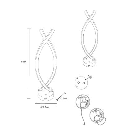 Globo - LED himmennettävä kosketuspöytävalaisin LED/1W/3,7V 3000K 1800 mAh USB musta