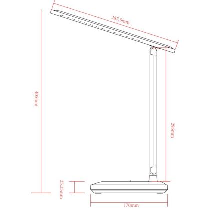 Globo - LED himmennettävä kosketuspöytävalaisin LED/3W/5V 2800/4000/6500K 1800 mAh musta