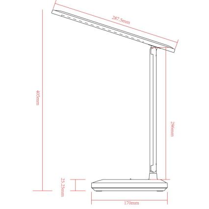 Globo - LED himmennettävä kosketuksella ladattava pöytävalaisin LED/3W/5V 2800/4000/6500K 1800 mAh valkoinen