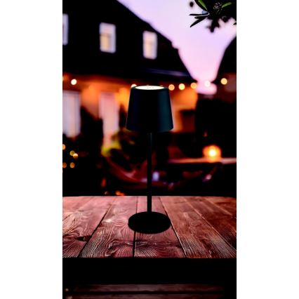 Globo - LED-säädettävä ulkokäyttöön tarkoitettu kosketuspöytävalaisin LED/2W/5V 3000/4000/6000K 2200 mAh IP44 musta