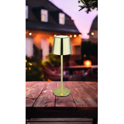 Globo - LED kosketuksella himmennettävä, ladattava pöytälamppu LED/2W/3,7V 3000/4000/6000K 2200 mAh kultainen