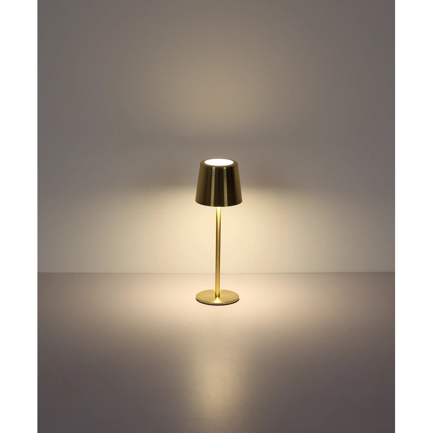 Globo - LED kosketuksella himmennettävä, ladattava pöytälamppu LED/2W/3,7V 3000/4000/6000K 2200 mAh kultainen