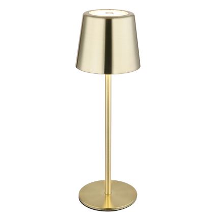 Globo - LED kosketuksella himmennettävä, ladattava pöytälamppu LED/2W/3,7V 3000/4000/6000K 2200 mAh kultainen
