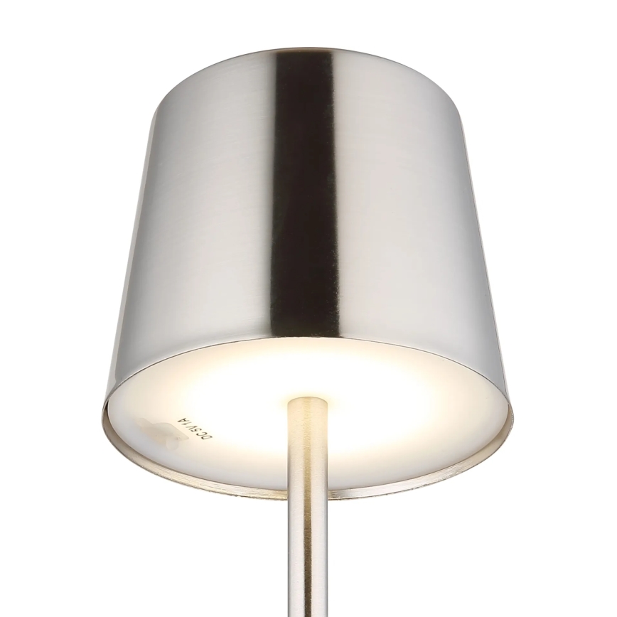 Globo - Himmennettävä, kosketusohjattu ladattava LED-pöytälamppu LED/2W/3,7V 3000/4000/6000K 2200 mAh kiiltävä kromi
