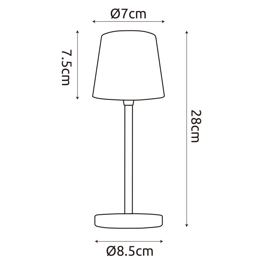 Globo - LED himmennettävä ulkokäyttöön tarkoitettu kosketuspöytävalaisin LED/2W/5V 3000/4000/6000K 2200 mAh IP44 kerma
