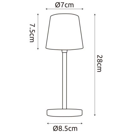 Globo - LED-säädettävä ulkokäyttöön tarkoitettu kosketuspöytävalaisin LED/2W/5V 3000/4000/6000K 2200 mAh IP44 valkoinen