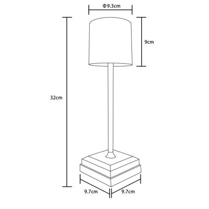 Globo - himmennettävä kosketusohjattu ladattava pöytävalaisin LED/1,5W/5V 2200 mAh beige