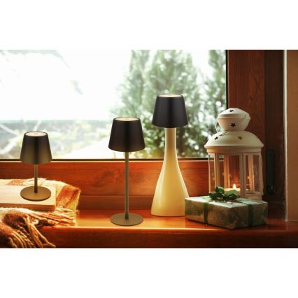 Globo - kosketushimmennettävä, ladattava LED-pöytälamppu ulkokäyttöön 3-in-1 LED/3W/5V 3000/4000/5000K IP54 1800 mAh musta