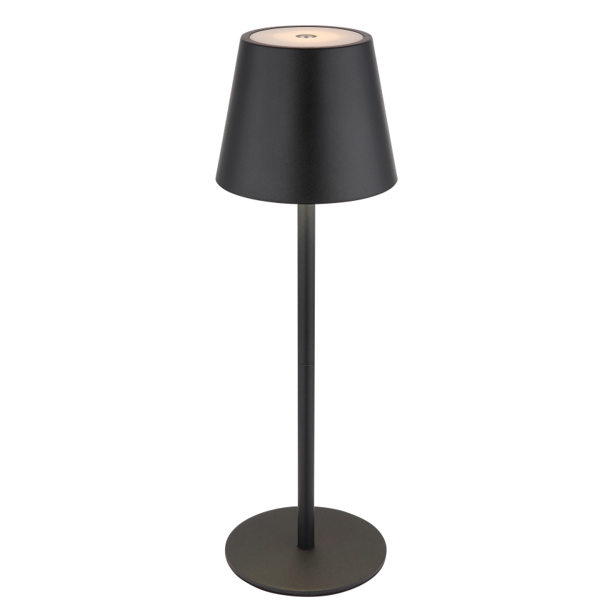 Globo - kosketushimmennettävä, ladattava LED-pöytälamppu ulkokäyttöön 3-in-1 LED/3W/5V 3000/4000/5000K IP54 1800 mAh musta