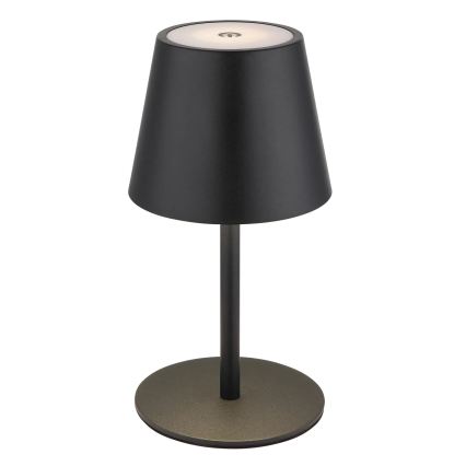 Globo - kosketushimmennettävä, ladattava LED-pöytälamppu ulkokäyttöön 3-in-1 LED/3W/5V 3000/4000/5000K IP54 1800 mAh musta
