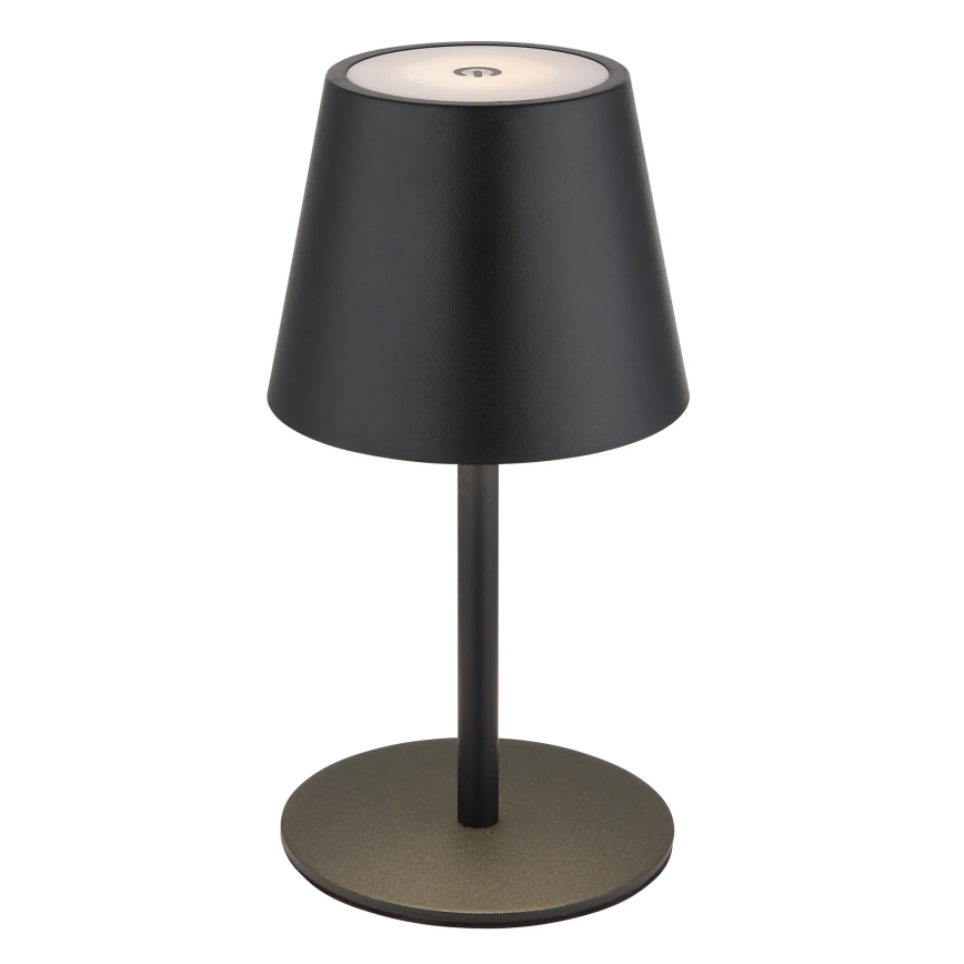 Globo - kosketushimmennettävä, ladattava LED-pöytälamppu ulkokäyttöön 3-in-1 LED/3W/5V 3000/4000/5000K IP54 1800 mAh musta