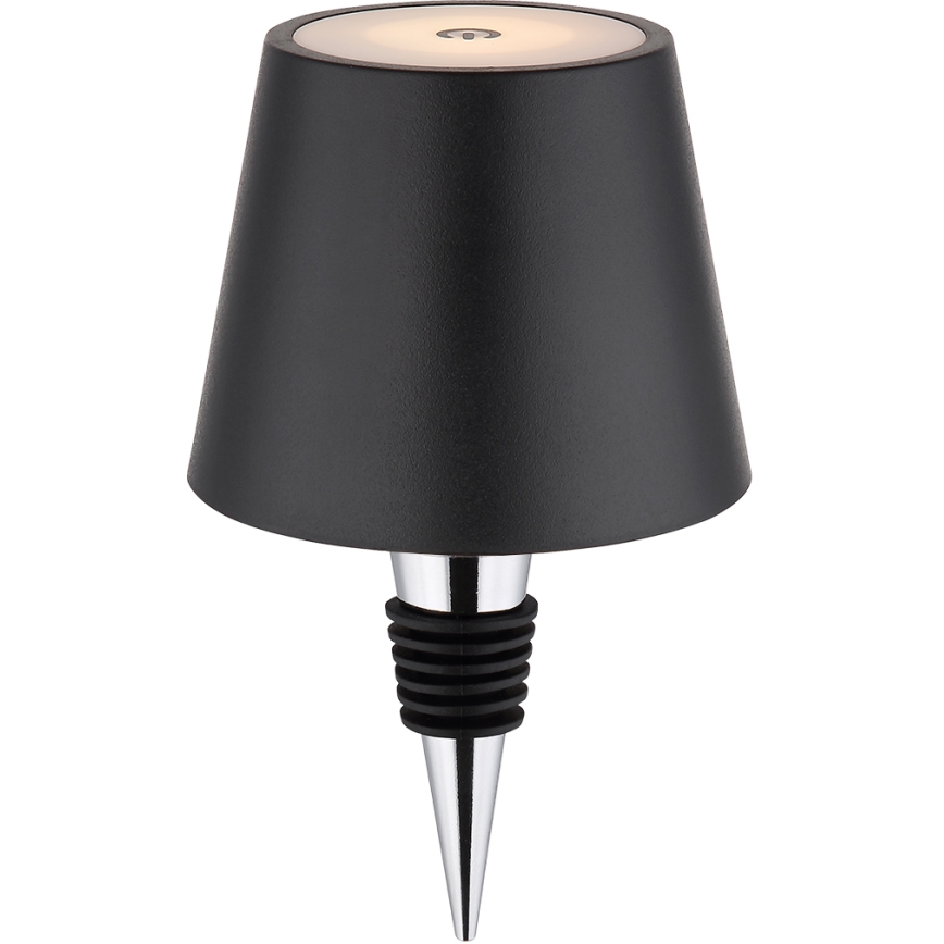 Globo - kosketushimmennettävä, ladattava LED-pöytälamppu ulkokäyttöön 3-in-1 LED/3W/5V 3000/4000/5000K IP54 1800 mAh musta