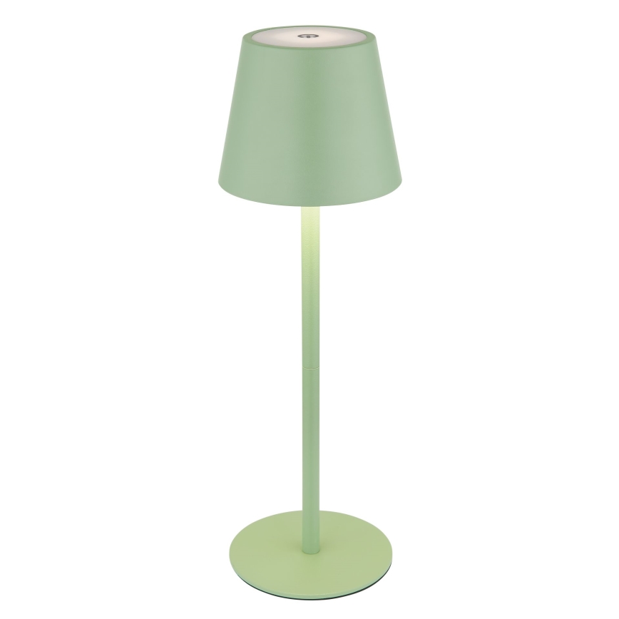 Globo - himmennettävä kosketusohjattu ladattava ulkokäyttöön sopiva pöytävalaisin 3-in-1 LED/3W/5V 3000/4000/5000K IP54 1800 mAh vihreä