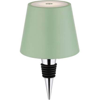 Globo - himmennettävä kosketusohjattu ladattava ulkokäyttöön sopiva pöytävalaisin 3-in-1 LED/3W/5V 3000/4000/5000K IP54 1800 mAh vihreä