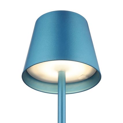 Globo - himmennettävä kosketusohjattu ladattava ulkokäyttöön tarkoitettu LED-pöytälamppu 3-in-1 LED/3W/5V 3000/4000/5000K IP54 1800 mAh sininen