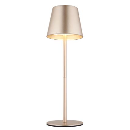 Globo - himmennettävä, kosketusohjattu, ladattava ulkokäyttöinen pöytävalaisin 3-in-1 LED/3W/5V 3000/4000/5000K IP54 1800 mAh messinki