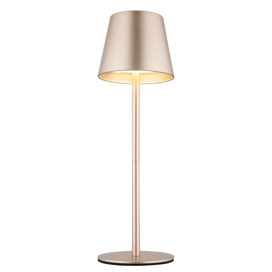 Globo - himmennettävä, kosketusohjattu, ladattava ulkokäyttöinen pöytävalaisin 3-in-1 LED/3W/5V 3000/4000/5000K IP54 1800 mAh messinki