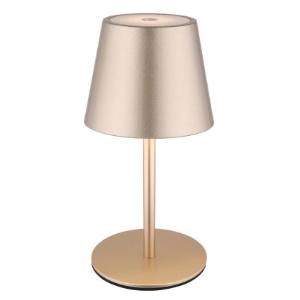 Globo - himmennettävä, kosketusohjattu, ladattava ulkokäyttöinen pöytävalaisin 3-in-1 LED/3W/5V 3000/4000/5000K IP54 1800 mAh messinki