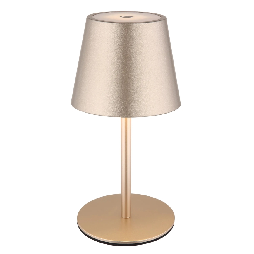 Globo - himmennettävä, kosketusohjattu, ladattava ulkokäyttöinen pöytävalaisin 3-in-1 LED/3W/5V 3000/4000/5000K IP54 1800 mAh messinki