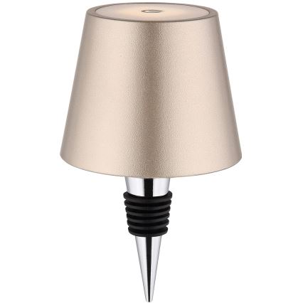 Globo - himmennettävä, kosketusohjattu, ladattava ulkokäyttöinen pöytävalaisin 3-in-1 LED/3W/5V 3000/4000/5000K IP54 1800 mAh messinki