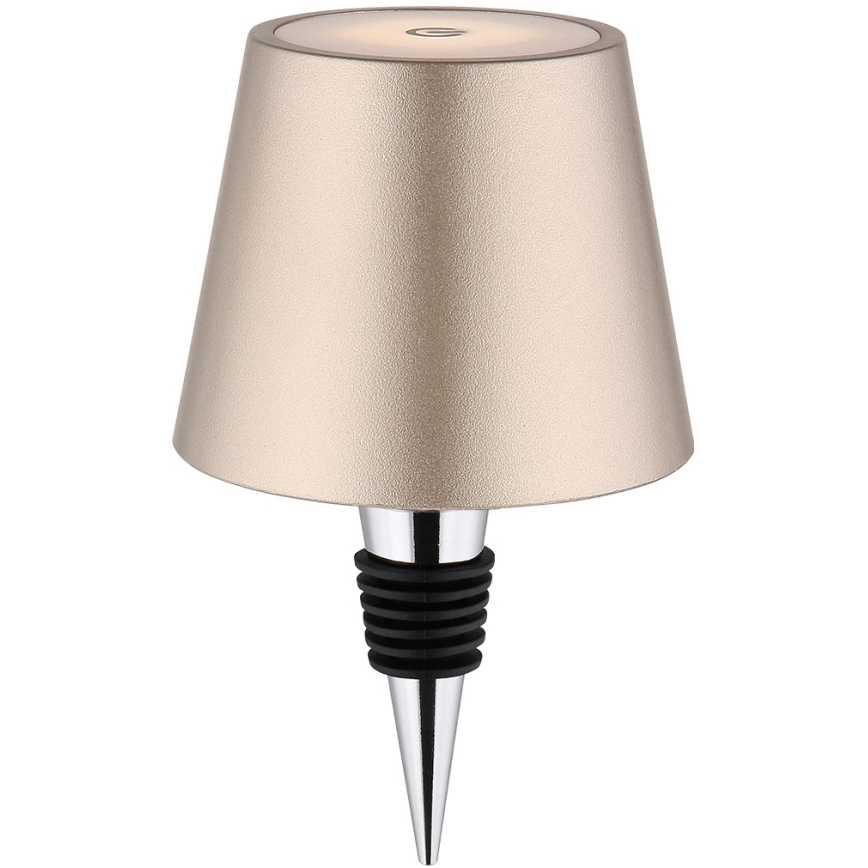 Globo - himmennettävä, kosketusohjattu, ladattava ulkokäyttöinen pöytävalaisin 3-in-1 LED/3W/5V 3000/4000/5000K IP54 1800 mAh messinki