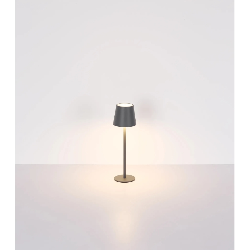 Globo - LED himmennettävä kosketusohjattu ladattava ulkopöytälamppu 3-in-1 LED/3W/5V 3000/4000/5000K IP54 1800 mAh harmaa