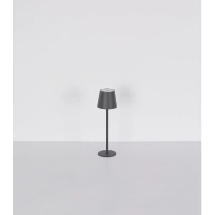 Globo - LED himmennettävä kosketusohjattu ladattava ulkopöytälamppu 3-in-1 LED/3W/5V 3000/4000/5000K IP54 1800 mAh harmaa