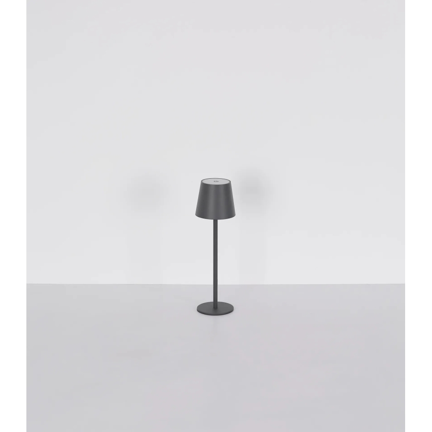 Globo - LED himmennettävä kosketusohjattu ladattava ulkopöytälamppu 3-in-1 LED/3W/5V 3000/4000/5000K IP54 1800 mAh harmaa
