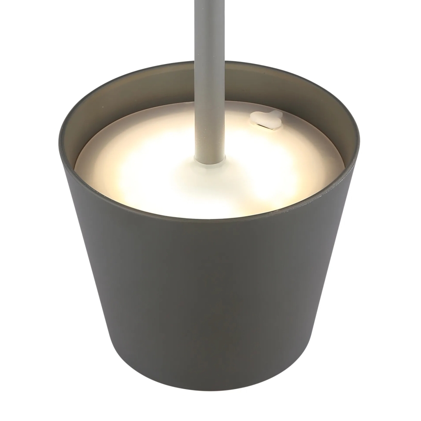 Globo - LED himmennettävä kosketusohjattu ladattava ulkopöytälamppu 3-in-1 LED/3W/5V 3000/4000/5000K IP54 1800 mAh harmaa