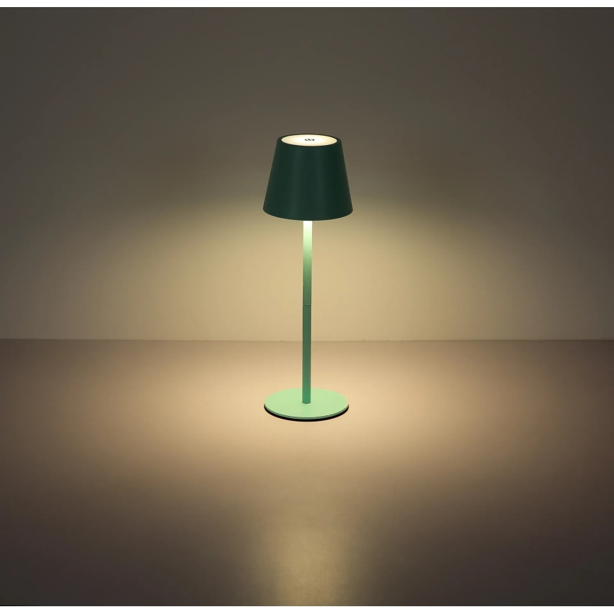Globo - LED himmennettävä kosketusohjattu ladattava ulkokäyttöinen pöytävalaisin 3-in-1 LED/3W/5V 3000/4000/5000K IP54 1800 mAh mintunvihreä