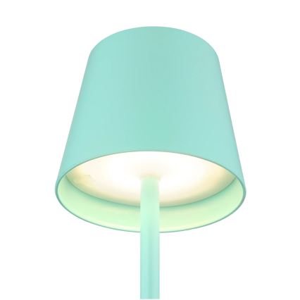 Globo - LED himmennettävä kosketusohjattu ladattava ulkokäyttöinen pöytävalaisin 3-in-1 LED/3W/5V 3000/4000/5000K IP54 1800 mAh mintunvihreä