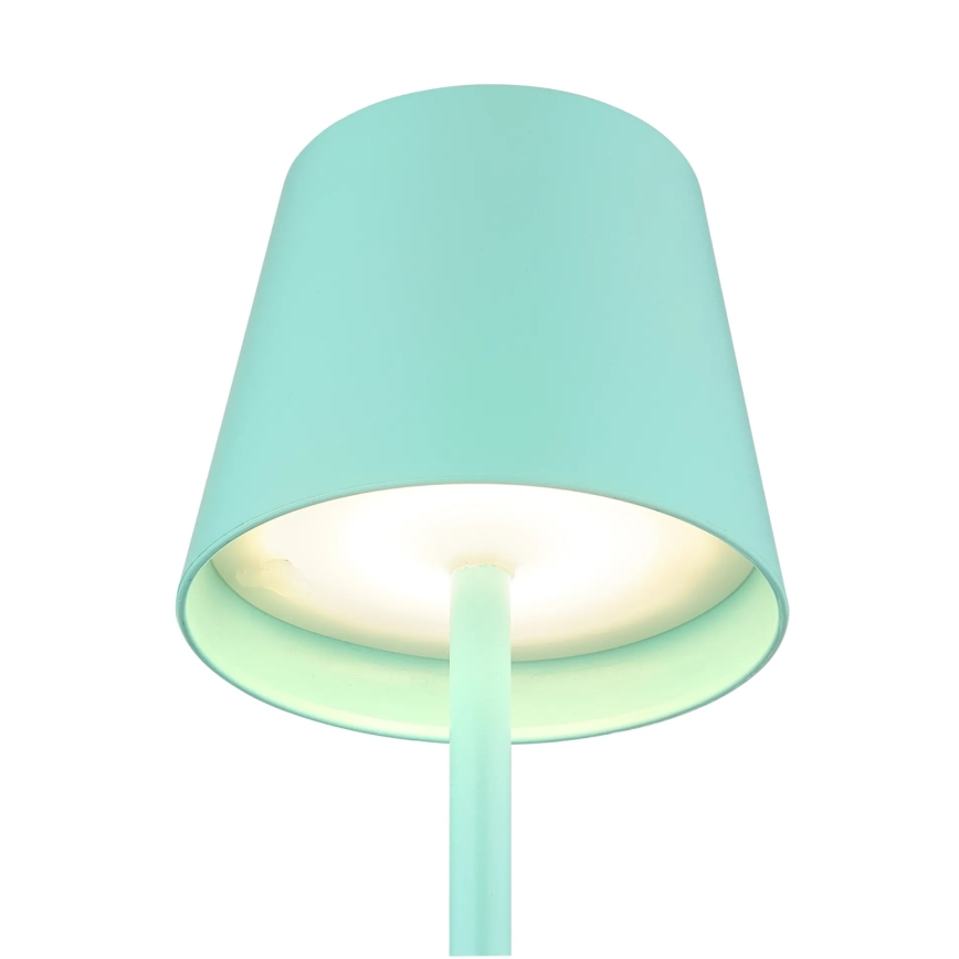 Globo - LED himmennettävä kosketusohjattu ladattava ulkokäyttöinen pöytävalaisin 3-in-1 LED/3W/5V 3000/4000/5000K IP54 1800 mAh mintunvihreä