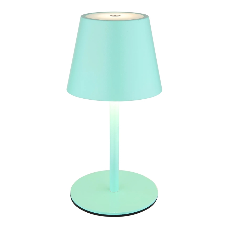 Globo - LED himmennettävä kosketusohjattu ladattava ulkokäyttöinen pöytävalaisin 3-in-1 LED/3W/5V 3000/4000/5000K IP54 1800 mAh mintunvihreä