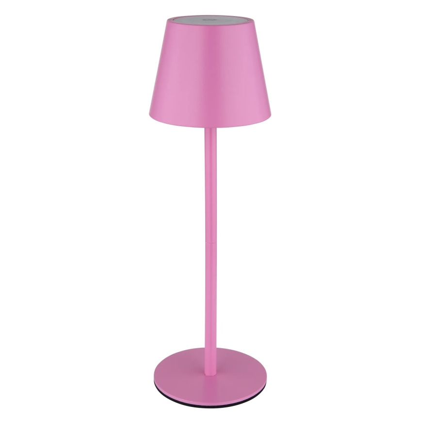 Globo - himmennettävä kosketustoiminen ladattava ulkokäyttöön sopiva pöytälamppu 3-in-1 LED/3W/5V 3000/4000/5000K IP54 1800 mAh vaaleanpunainen